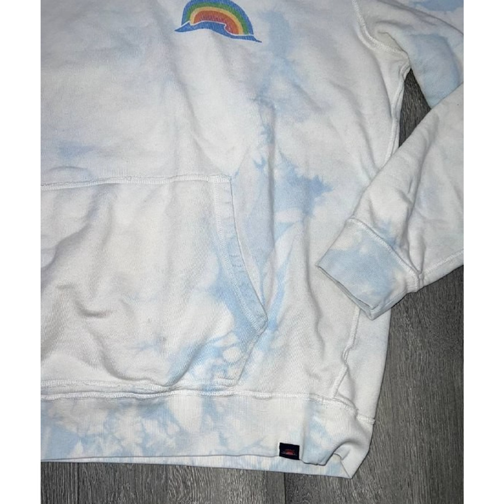 Faherty Hoodie Womens Y2K preppy Large White Tie Dye Pullover A006301 - Picture 3 of 7